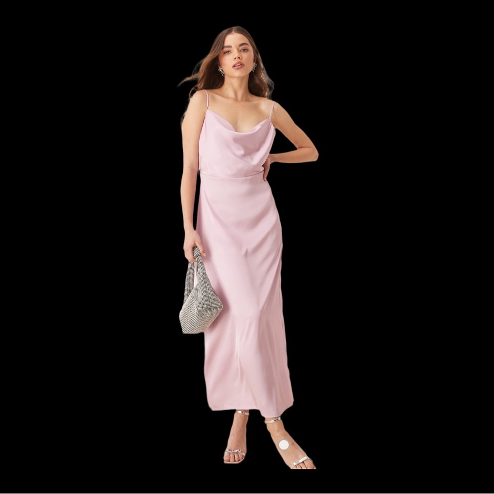 NWT ASOS Design Pink Satin Slip Dress Size 12